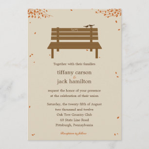 Invitation Mariage de automne de banc