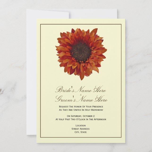 Invitation Mariage de automne - De la mariée et de (Devant)