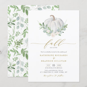 Invitation Mariage de automne de verdure Citrouille blanc