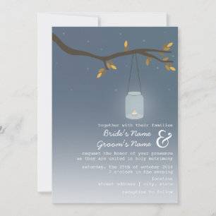 Invitation Mariage de automne Du Soir - Mason Jar Aux Chandel