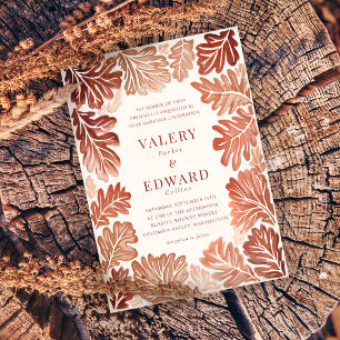 Invitation Mariage de automne Elegant Bohemian Aquarelle