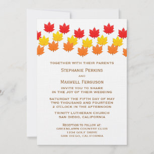 Invitation Mariage de automne Feuille en cascade