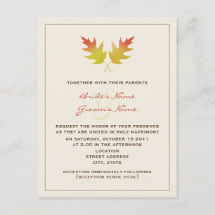 Invitation Mariage de automne - Feuilles de chêne