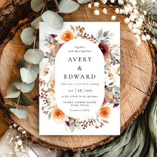 Invitation Mariage de automne Floral Moderne Simple Automne