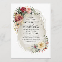 Invitation Mariage de automne Floral Rustique