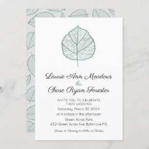 Invitation Mariage de automne minimale feuille