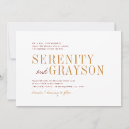 Invitation Mariage de automne minimaliste de typographie mode