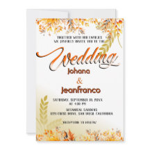 Invitation mariage de automne Orange Script modern