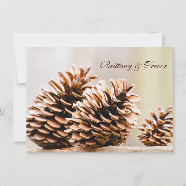 Invitation Mariage de automne Russe du pin's Cones (Devant)