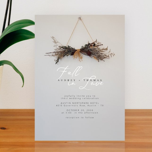 Invitation Mariage de automne rustique avec fleur  (Rustic Fall Wedding with Dried Flower Accents Invitation)