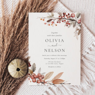 Invitation Mariage de automne rustique Boho