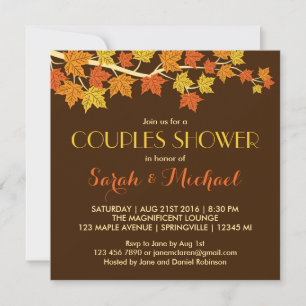 Invitation Mariage de automne Rustique Brown Maple