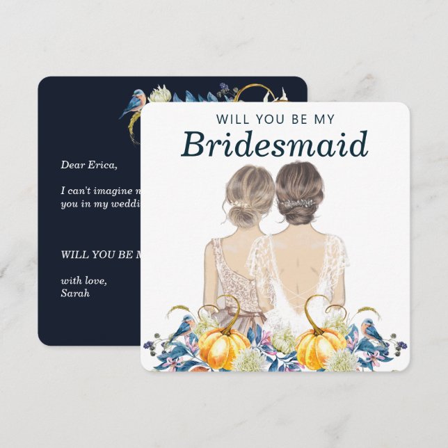 Invitation Mariage de automne Serez-Vous Ma Servante D'Accuei (Devant / Derrière)