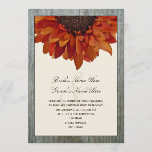 Invitation Mariage de automne - Sunflower & Barnwo