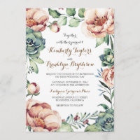 Mariage de automne vintage fleuri Wreath Aquarelle