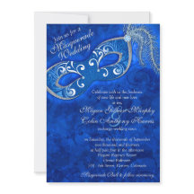 Mariage de bal masqué bleu Cobalt
