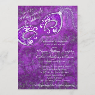 Invitation Mariage de balle en argent violet orange