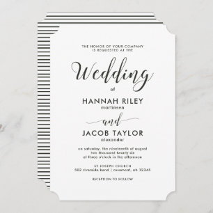 Invitation Mariage de bandes vert Script classique