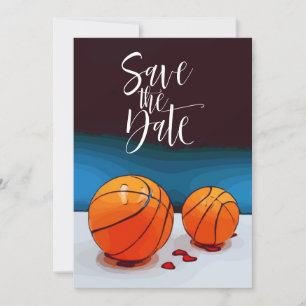 Invitation Mariage de basket-ball avec amour sur arrière - pl