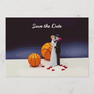 Invitation Mariage de basketball Enregistrer la date avec mar