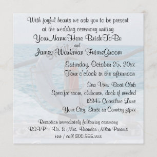 Invitation Mariage de bateau avec RSVP