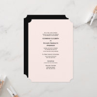 Mariage de billet noir et blanc élégant et élégant