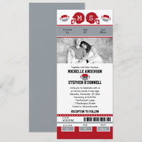 Mariage de billets de football gris et rouge
