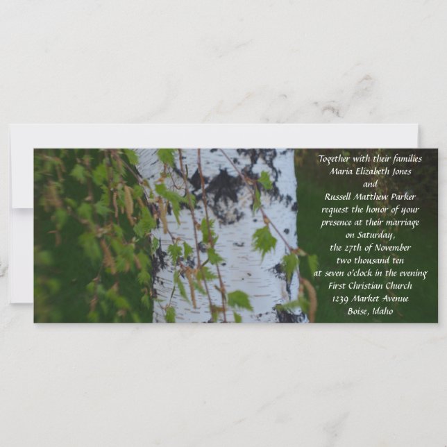 Invitation Mariage de Birch de pleurs (Devant)