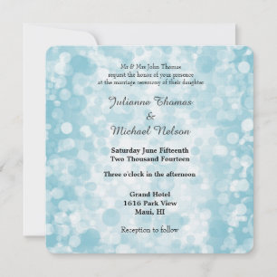 Invitation Mariage de Blue Winter Bokeh