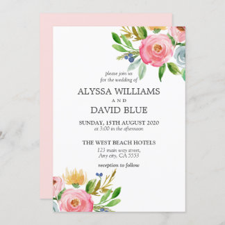Invitation Mariage de Boho des fleurs romantiques