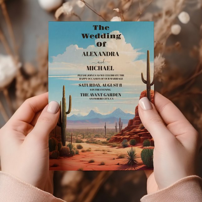 Invitation Mariage de Boho Desert Cactus (Créateur téléchargé)