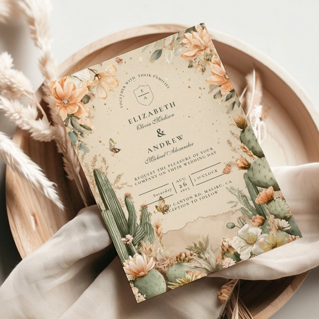 Invitation Mariage de Boho Desert Mountain Cactus (Créateur téléchargé)
