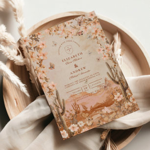 Invitation Mariage de Boho Desert Sunset Cactus