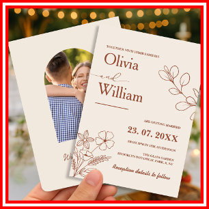 Invitation Mariage de Boho Orange Brûlé