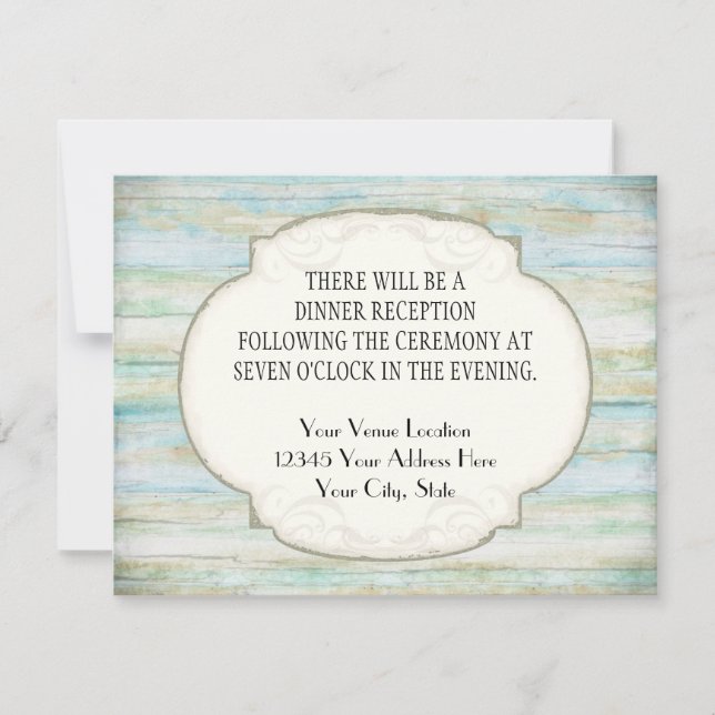 Invitation Mariage de bord de mer de Driftwood Ocean Beach (Devant)