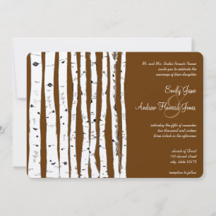 Invitation Mariage de bouleau Brown du mocha Glamping