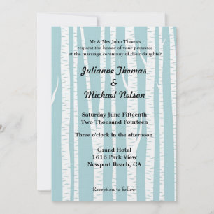 Invitation Mariage de bouleaux blancs bleus