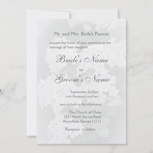 Invitation Mariage de bouquet de la mariée (Devant)