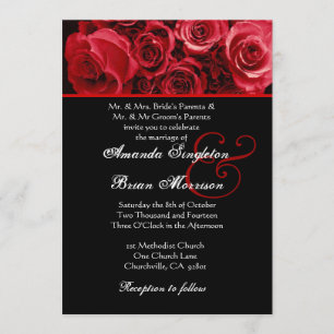 Invitation Mariage de bouquet de la Rose noire blanche rouge