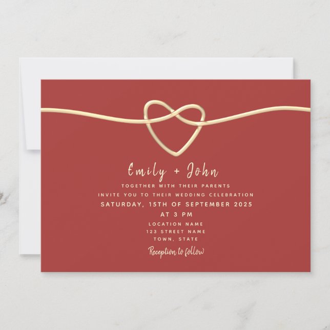 Invitation Mariage de Bourgogne moderne (Devant)