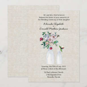 Invitation Mariage de bouteilles de lin et de lait d'inspirat