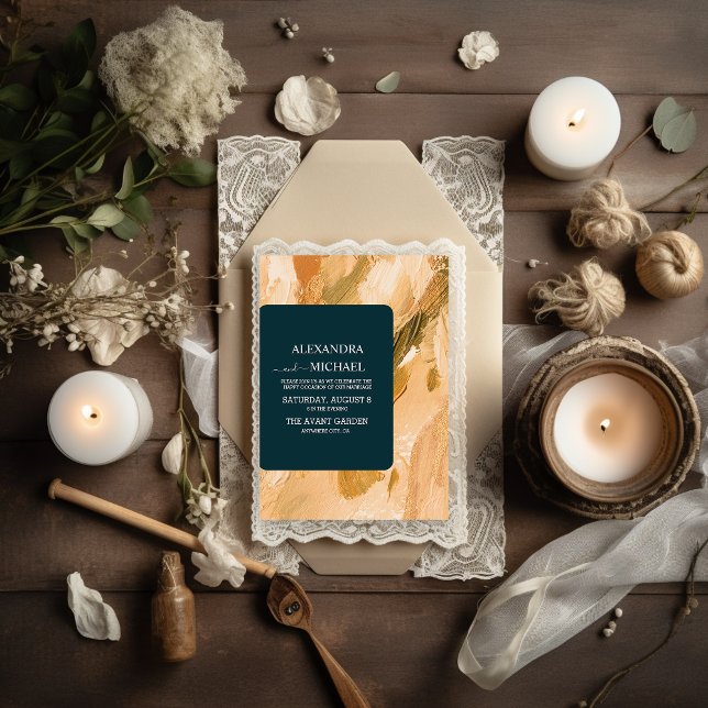 Invitation Mariage de brosse Abstraite aquarelle (Créateur téléchargé)