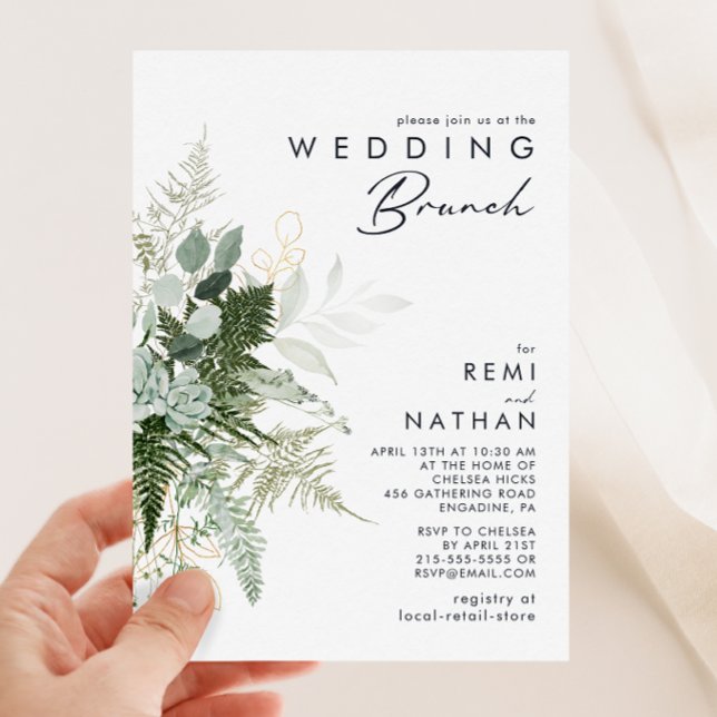 Invitation Mariage de Brunch pour la verdure et la (Créateur téléchargé)