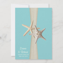 Invitation Mariage de Burlap et Starfish Aqua Beach