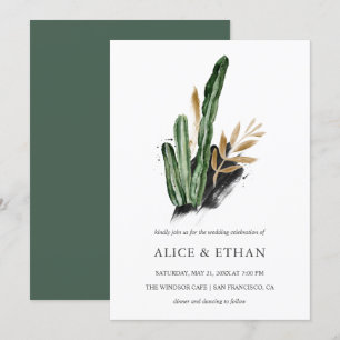 Invitation Mariage de Cactus vert tropical