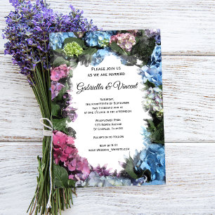 Invitation Mariage de cadre à fleurs Hydrangea