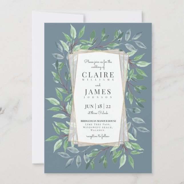 Invitation Mariage de cadre de bois (Devant)