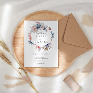 Invitation Mariage de cadre de fleurs Whisperer d'aquarelle