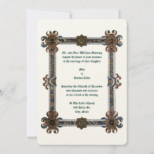 Invitation Mariage de cadre de style lumineux médiéval
