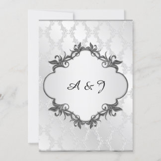 Invitation Mariage de cadre élégant en argent